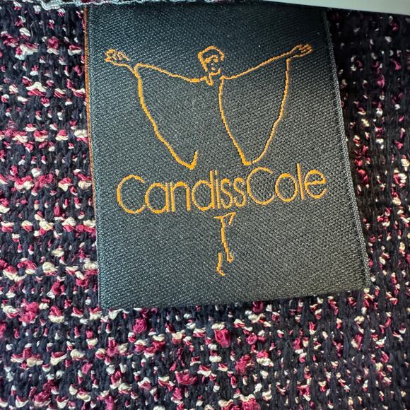 Candiss Cole Ocean Mist Purple Silk-Blend Handwoven Jacquard Jacket Size Medium - Picture 4 of 14